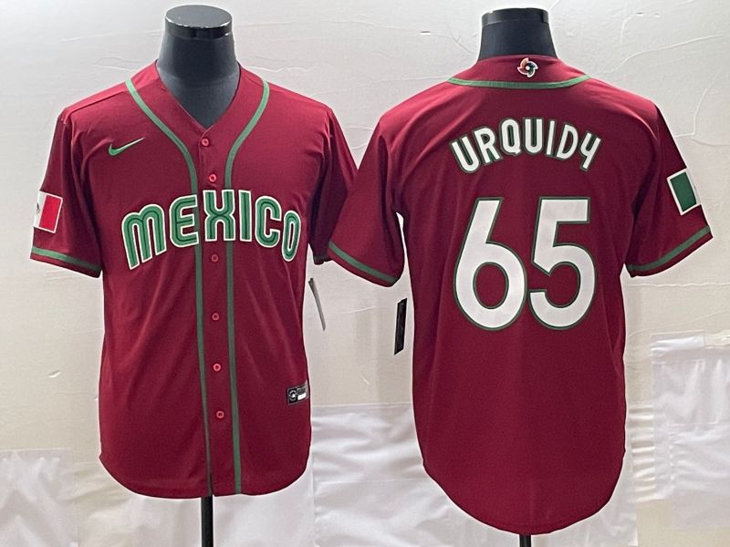 Men 2023 World Cub Mexico #65 Urquidu Red Nike MLB Jersey8->more jerseys->MLB Jersey